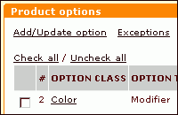 Unlimited product options/variants/properties with optional price modifiers