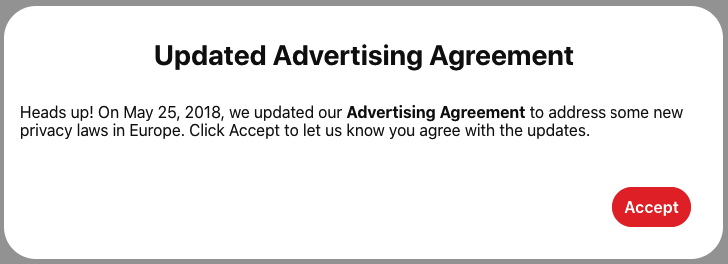  Accord publicitaire Pinterest 